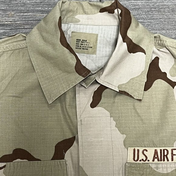 US Air Force Combat Military Coat Desert Jacket Medium Regular Camouflage Beige - Picture 4 of 16